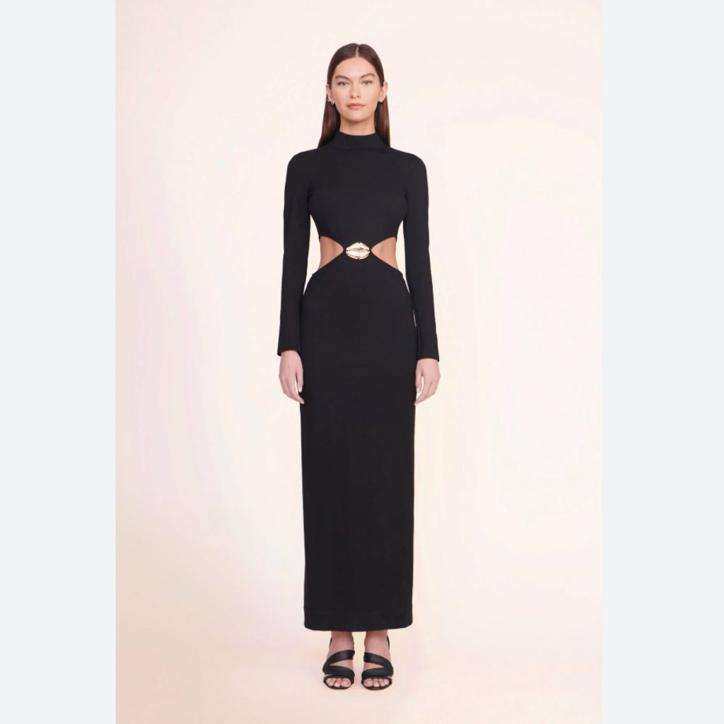 Staud Arlette Black Cut-Out Gown. Excellent Condition. Xs